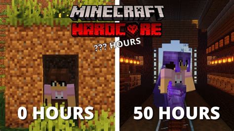 I Survived 50 HOURS In Hardcore Minecraft YouTube