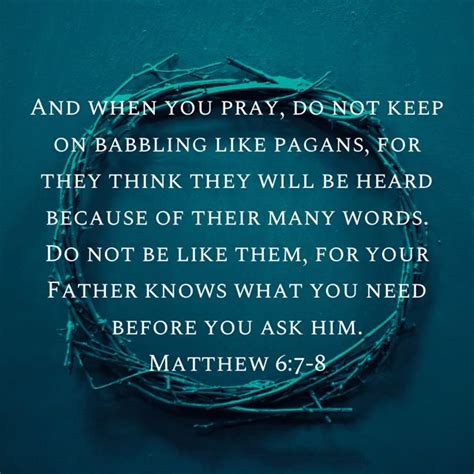 Prayer In The Bible Matthew 67 8