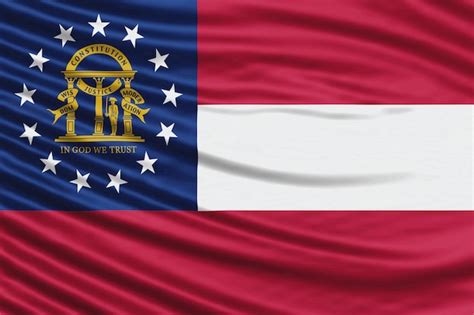 Premium Photo Georgia State Flag Wave Close Up Georgia Flag Background