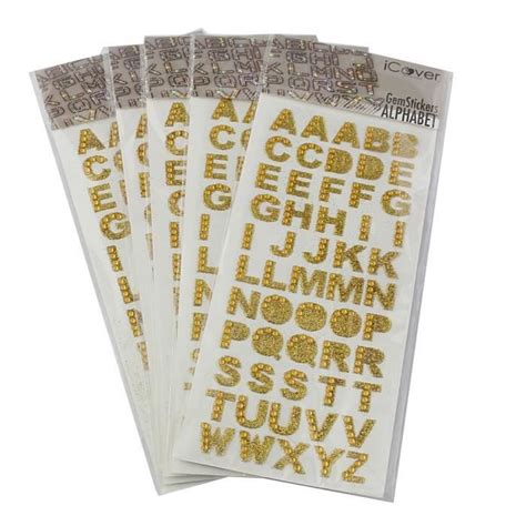 Xm Feuille Alphabet Lettre A Z Autocollants Coller Strass D Cor