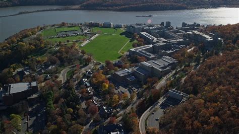 55k Stock Footage Aerial Video Of Circling The West Point Military