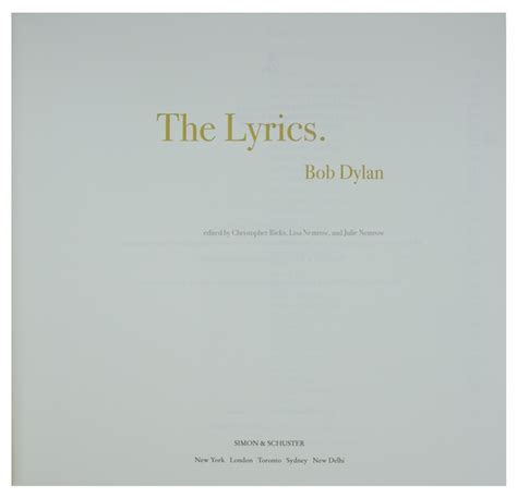 Lot Detail Bob Dylan Signed The Lyrics Since 1962 15 Of Only