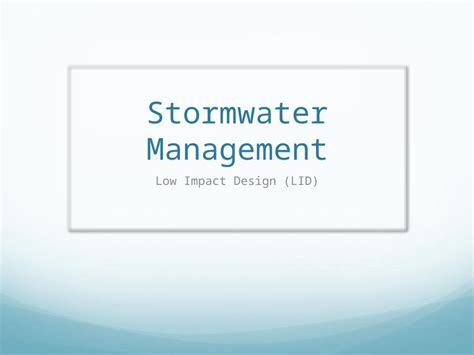 Pptx Stormwater Management Low Impact Design Lid What Is Low