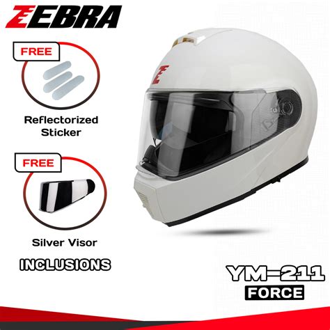 Zebra Ym Motorcycle Open Face Modular Helmet Dual Visor Shopee