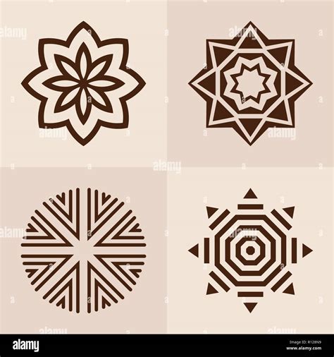 Abstract symmetric geometric shapes, symbols for your design. Vector set of logo design ...