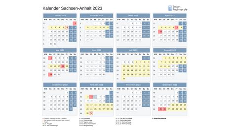 Kalender Sachsen Anhalt 2023 Ferien Und Feiertage