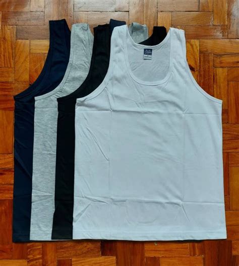 Blue Corner Sando Tank Top Cotton Men White Black Gray Navy Blue Lazada Ph