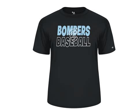 Black Bombers Baseball Shirt Georgetown Bombers Tee Drifit Bombers B
