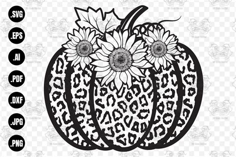 Floral Pumpkin And Leopard Svg File Graphic By Siamvector Creative