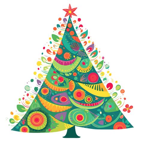 Christmas Tree Clipart Vector Flower