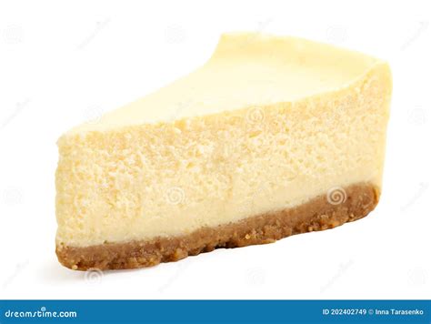 Fatia De Cheesecake Em Fundo Branco Isolado Imagem De Stock Imagem