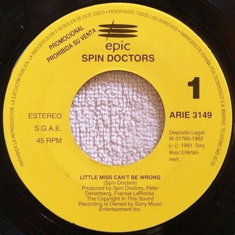 Spin Doctors – Little Miss Can't Be Wrong (1992, Vinyl) - Discogs