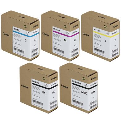 Canon PFI 310 5 Colour Ink Cartridge Value Pack 330ml