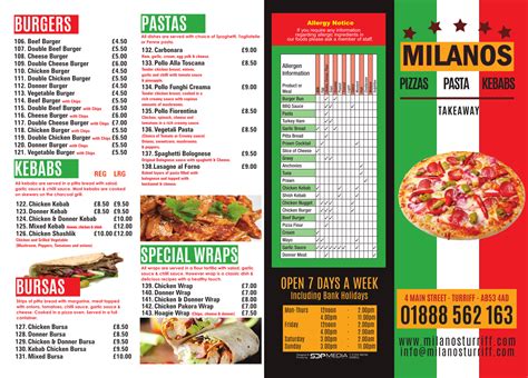 Menu Milanos