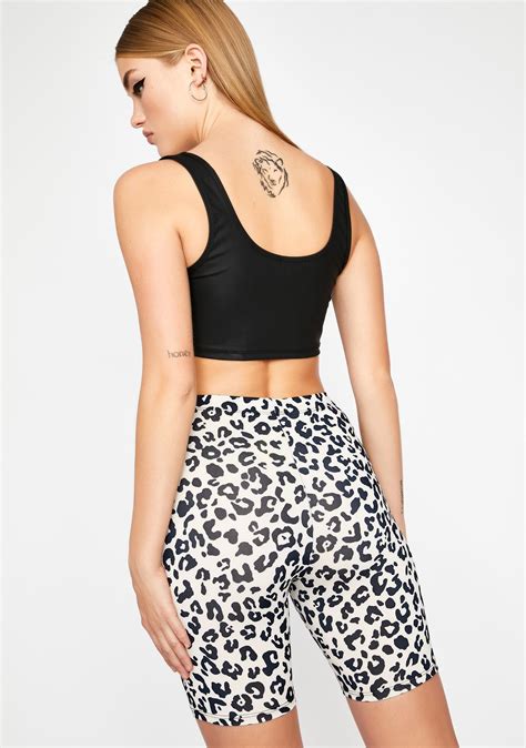 High Waist Leopard Biker Shorts Bodycon Dolls Kill