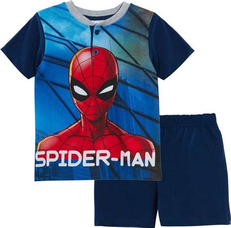 Spiderman Pyjama Maat Spider Man Shortama Blauw Bol