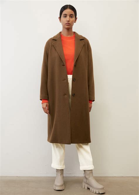 Elegant Wool Jersey Coat In An Italian Wool Blend Fabric Brown