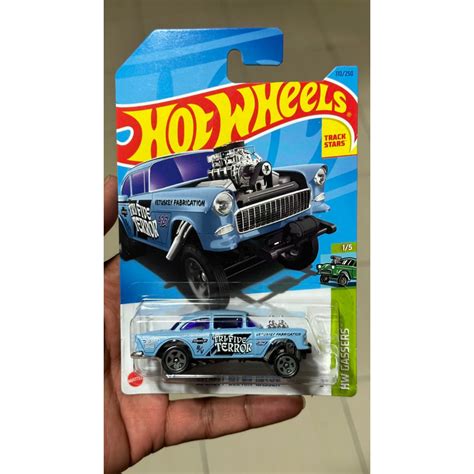 Hot Wheels 55 Chevy Bel Air Gasser Blue Tri Five Terror Shopee Malaysia