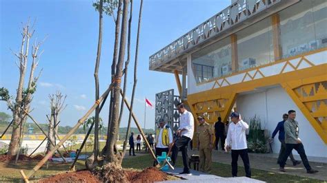 presiden jokowi resmikan bendungan margatiga  telan anggaran rp