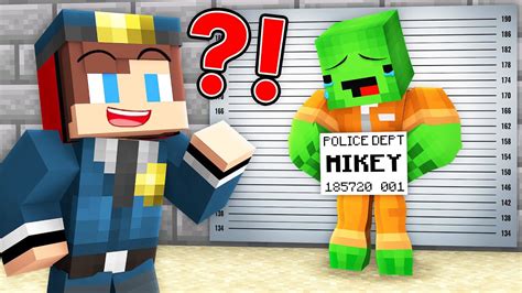 Jj Policeman Caught Strong Criminal Mikey In Minecraft Maizen Youtube