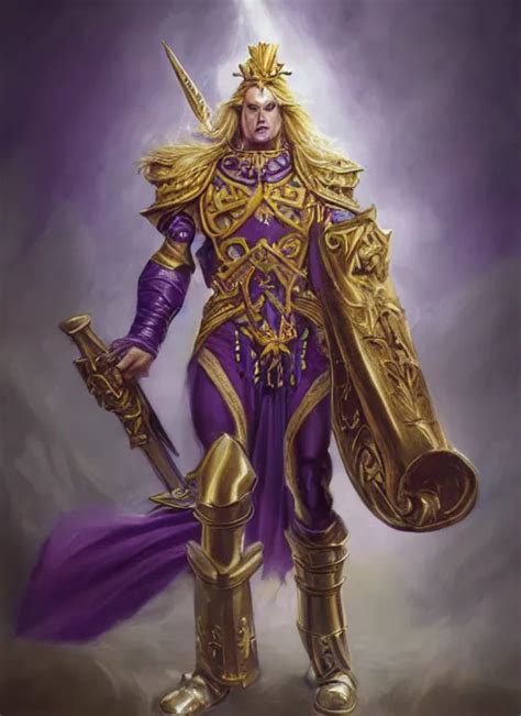 Fulgrim A Warhammer 40k Paladin Glorious Long Blond Stable Diffusion