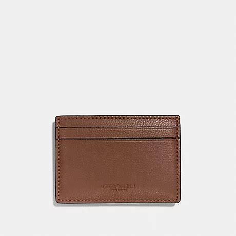 COACH F75459 - MONEY CLIP CARD CASE IN CALF LEATHER - DARK SADDLE | COACH MEN