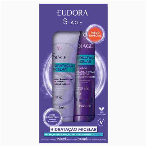 Kit Siage Eudora Micelar Shampoo Ml Condicionador Ml Sof