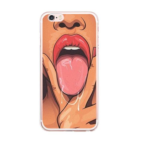 Tpu Silicone For Iphone 6s Crazy Sexual Sexy Tongue Girl Back Covers Phone Cases Coque For Apple