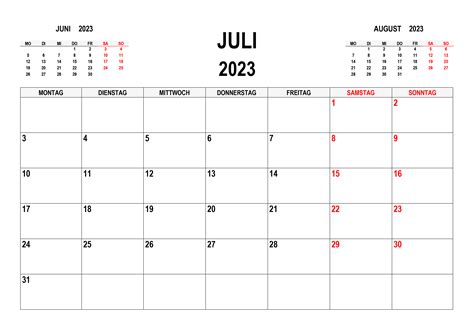 Kalender Juli 2023 Kalendersu