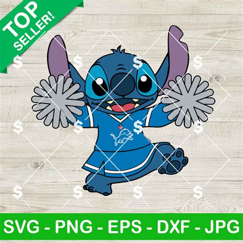 Stitch Girl Detroit Lions Cheerleaders Svg Stitch Football Svg