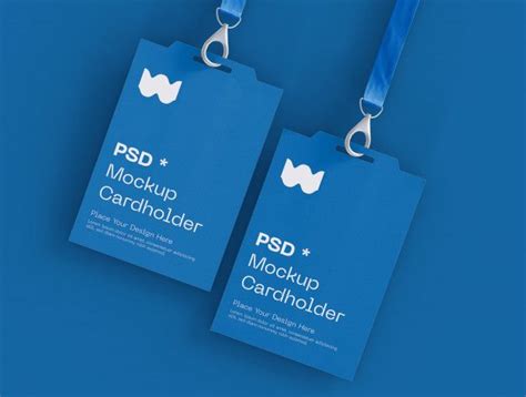 Free Psd Set Of Two Badge Identity Cards Mockup