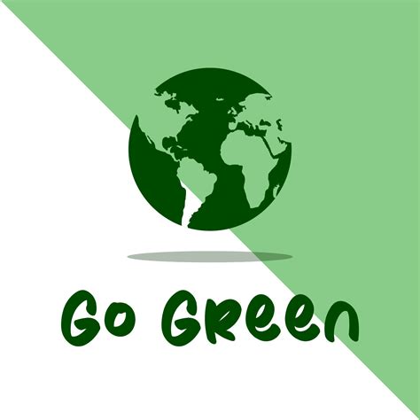 Go Green Logo Design, Vector Illustration and Text, Simple Design ...