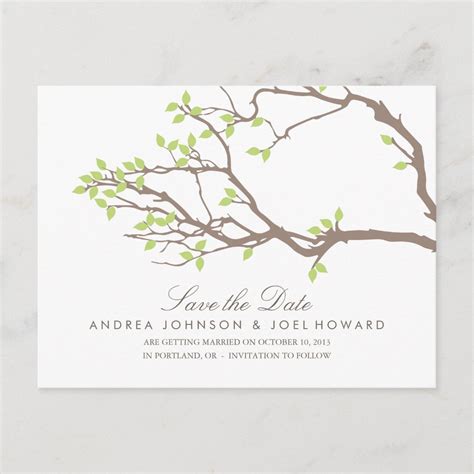 Blissful Branches Wedding Save The Date Postcard Zazzle