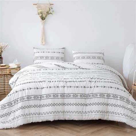 Amazon Andency White Boho Comforter King Size 104x90 Inch 3