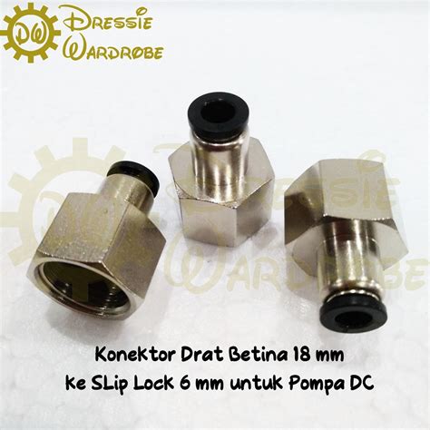 Jual Konektor Drat Pompa Dc Betina Mm Slip Lock Mm Pu Quick