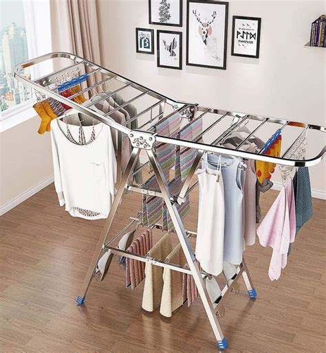 Dududrz S Choir Linge Sur Roulettes Pliable Etendoir Linge En Acier