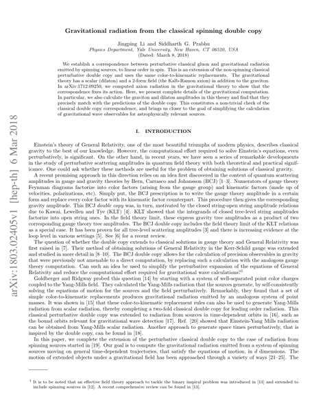 Pdf Gravitational Radiation From The Classical Spinning Double Copy