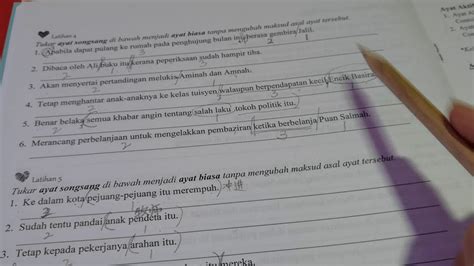 Latihan Ayat Songsang Latihan Tatabahasa Docx Latihan Tatabahasa