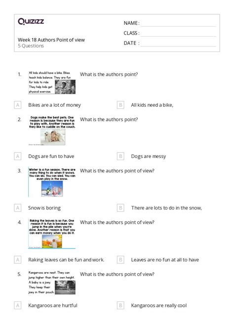 50 Analyzing Point Of View Worksheets For Kindergarten On Quizizz Free And Printable