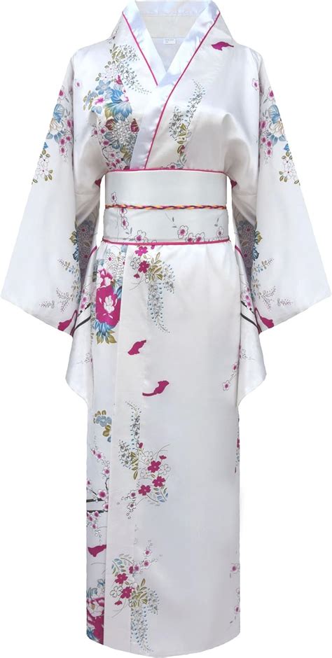 Japanischer Kimono für Damen Geisha Kostüm mit Schleife Gr One Size