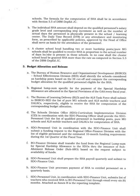 DepEd Guidelines on the Grant of Special Hardship Allowance for Public