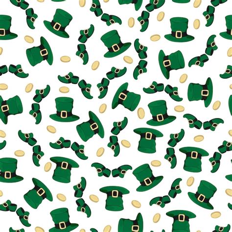 Premium Vector Vector Seamless Pattern For St Patricks Day With A Hat