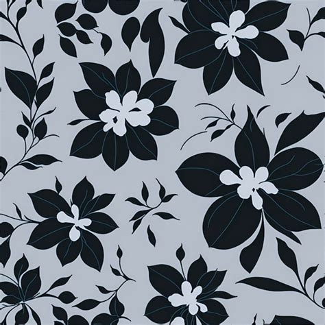 Premium Psd Minimalist Floral Pattern In Black And White