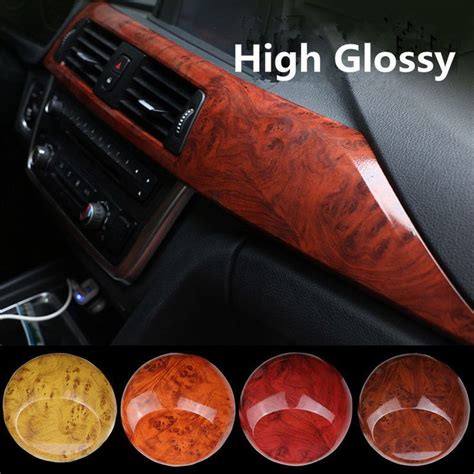 Glossy Birds Eye Car Interior Wood Textured Grain Vinyl Wrap Sticker