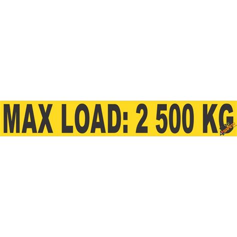 Nosa Sabs Fm Maximum Load Sticker Kg