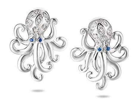 Alamea Octopus Earrings Sterling Silver Island Sun Jewelry Beach