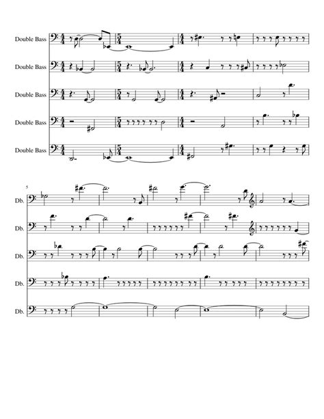 Bass Quintet 1 Sheet Music For Contrabass Mixed Quintet