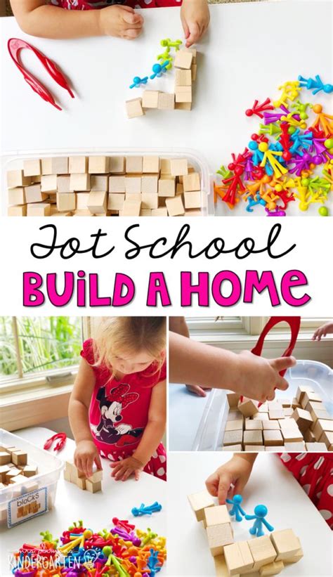 A Collage Of Photos Showing How To Build A Home With Wooden Blocks And