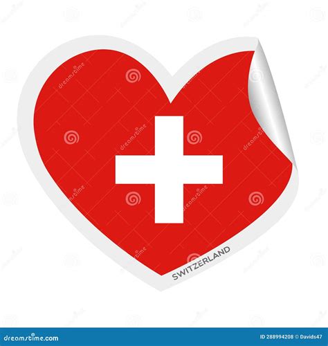 Isolated Heart Shape With The Flag Of Switzerland Vector Stock Vector