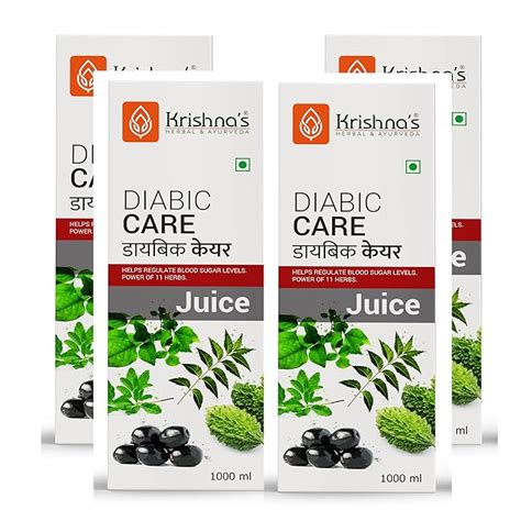 Krishna S Diabic Care Juice 1000 Ml Pack Of 4 Blend Of 11 Herbs